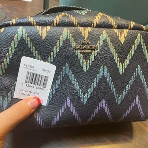 Coach Geo Chevron Cosmetic Bag
